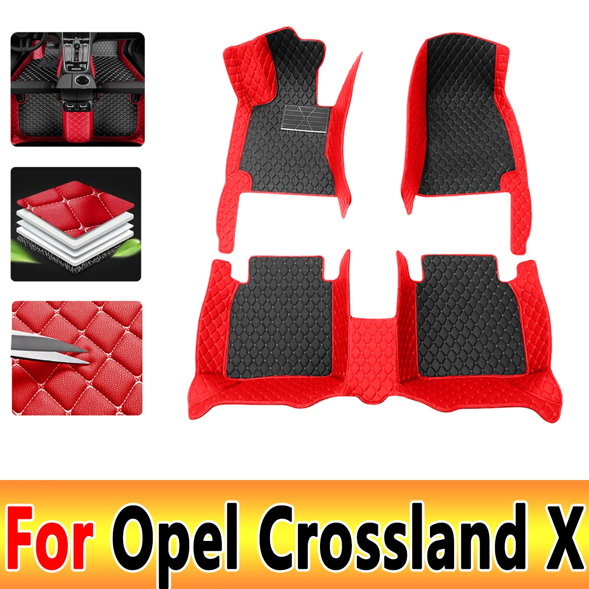 

Car Floor Mats For Opel Crossland X 2017-2020 DropShipping Center Interior Accessories 100% Fit Leather Carpets Rugs Foot Pads