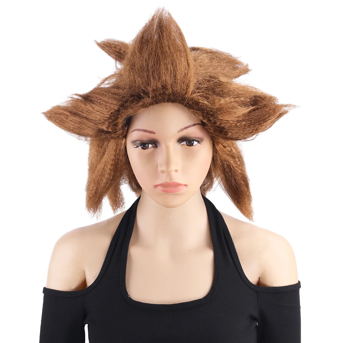 

European and American wig brown fox sky explosion synthetic fiber wig