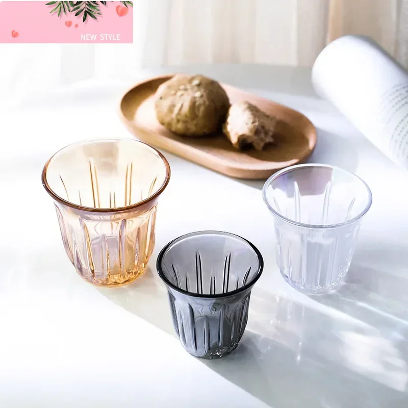

100ml-200ml American Latte Ice Classic Retro Vertical Stripes Australian White Cup Simple Coffee Cup Flat White Espresso Cup