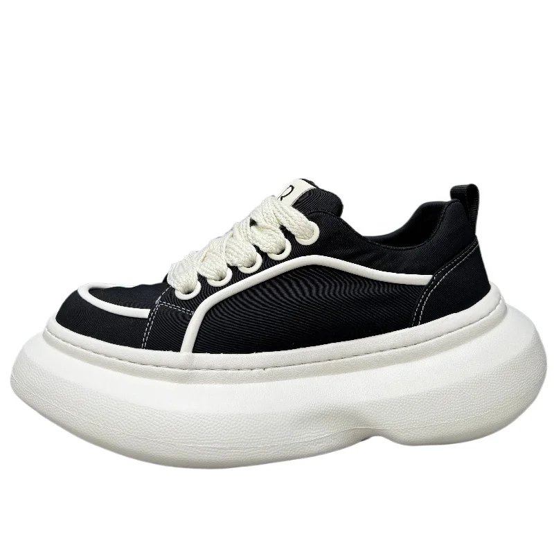 Men's Cloth Shoes European and America Comfortable Breathable Thick-soled Heightening Daddy Shoes Casual Height Increasing Shoes
