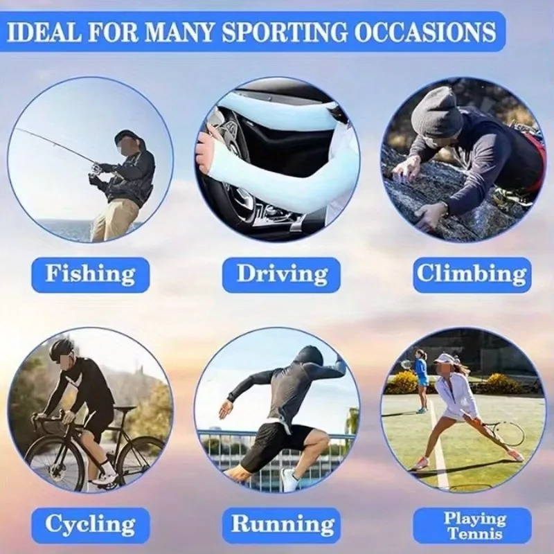 Moda anti-queimaduras solares mangas de seda gelo luvas sem dedos das mulheres dos homens verão ciclismo condução ao ar livre mangas natal daygift