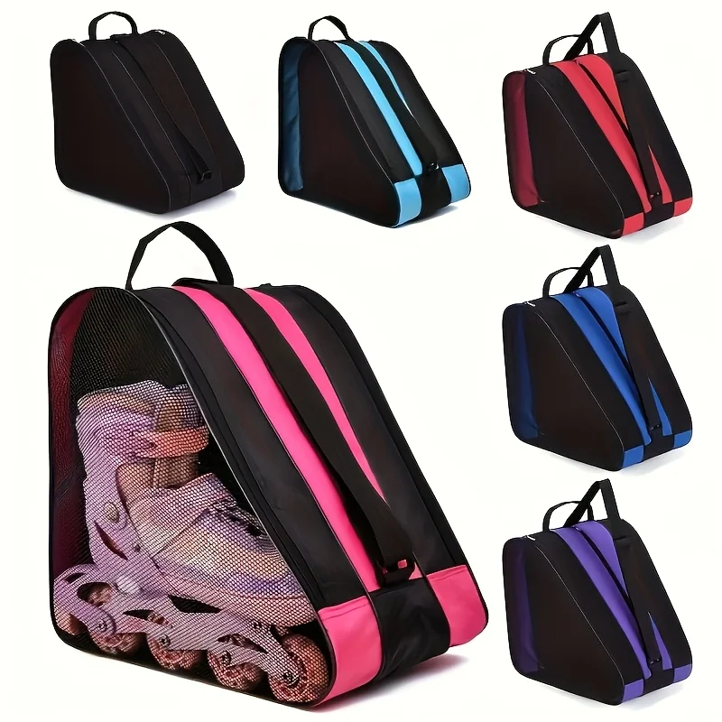 Large Capacity 3-Layer Ice Skating Bag with Heavy-Duty Shoe Storage - Adjustable Shoulder Strap for Inline Skates, Roller Skates
