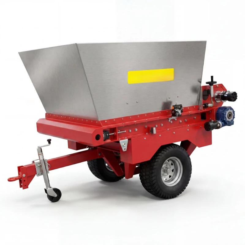 

Large traction sand spreader for lawn care, sanding, and sand application on football fields and golf courses
