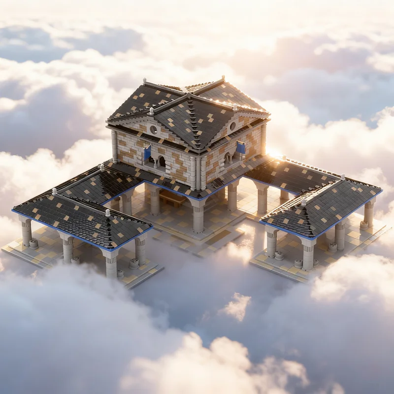 

4709 деталей MOC: Модель городского центра Западной Европы из серии Age of Empires, конструктор, игрушка, подарок, креативный коллекционный предмет для демонстрации на столе