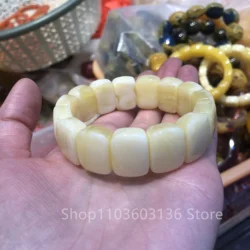 Natural Amber Bracelet Women Men Colored Honey Wax Baltic Ambers Elastic Beaded Amulet Bracelets Girlfriend Mom Gifts Fashionabl