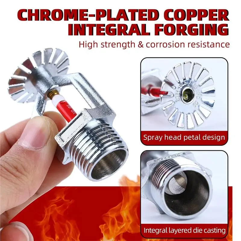 GYTB-Fire Sprinkler Heads 6 Pcs-Copper Chrome,1/2