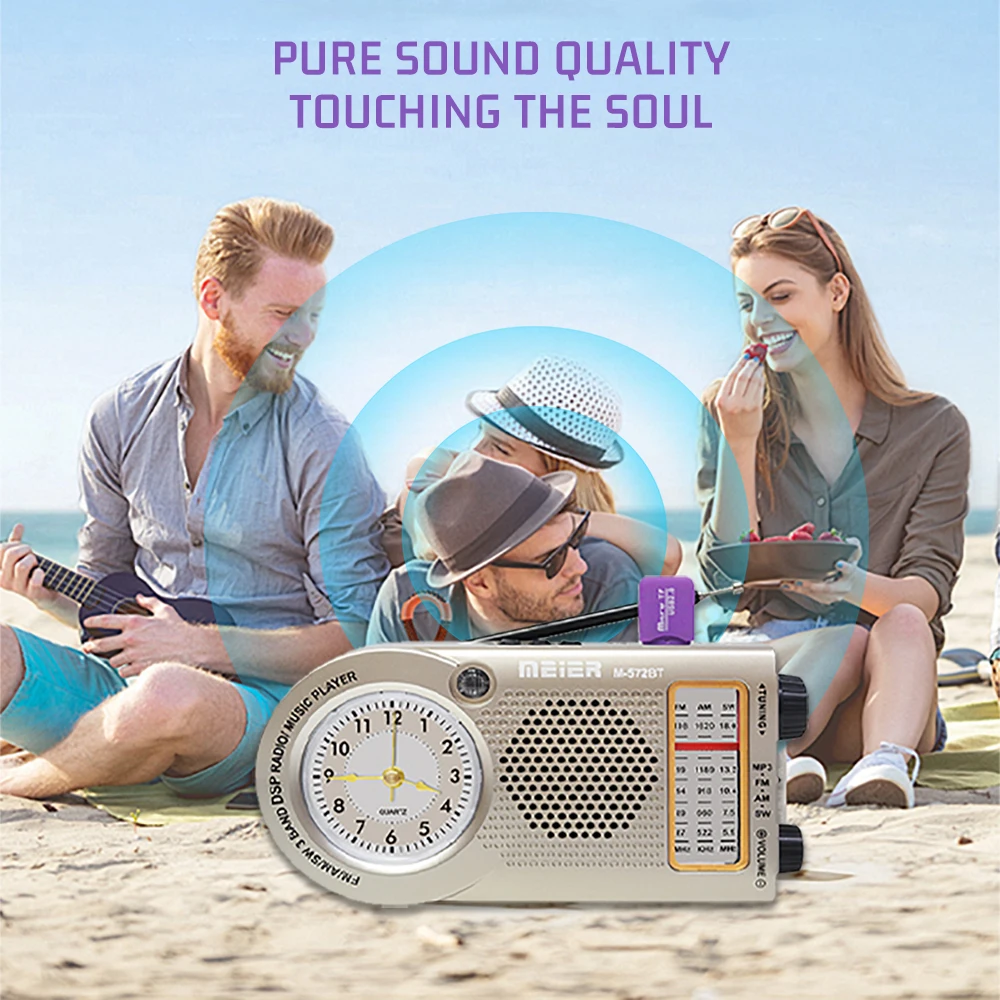 Kompakter Retro-FM/AM-Radioempfänger mit externem Wecker, Multibandradio, unterstützt USB-Verbindung