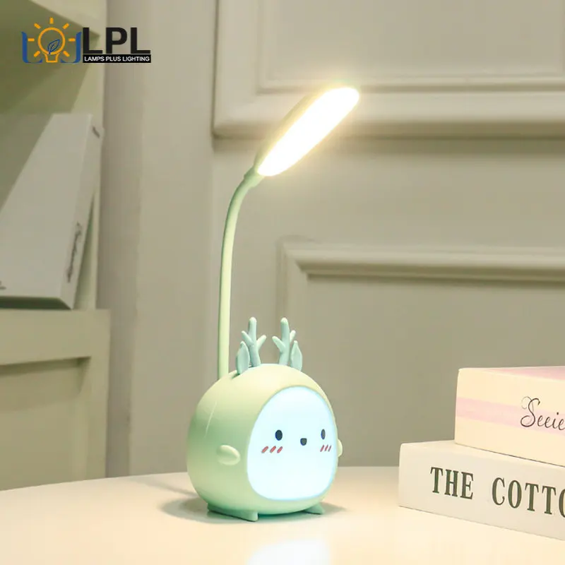 

LED Desk Lamp USB Rechargeable Three-speed Dimming Cute Dormitory Learning Reading Desk Lamp Eye Protection Bedroom Night Light