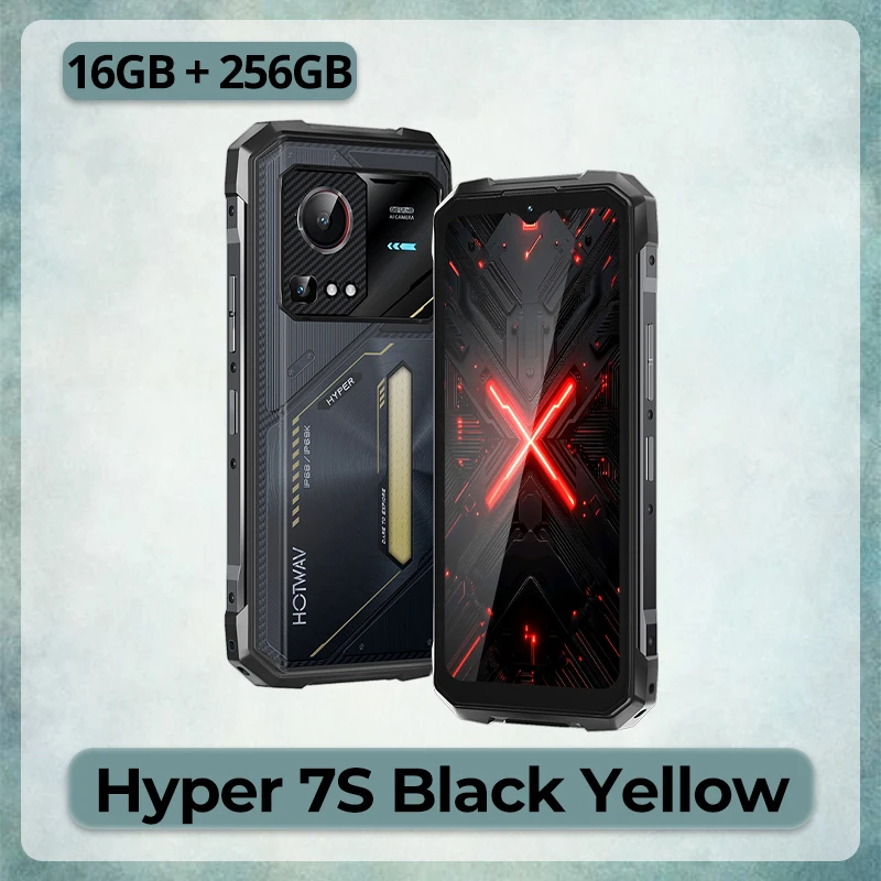 HOTWAV Hyper 7S 6,6'' 120Hz Display Robuuste Telefoon Gemini Android 15 10800mAh Grote Batterij 20W Snelladen Mobiele Telefoon 5G Globale Versie 4GB 256GB Smartphone Dynamisch RGB Licht Mobiel met