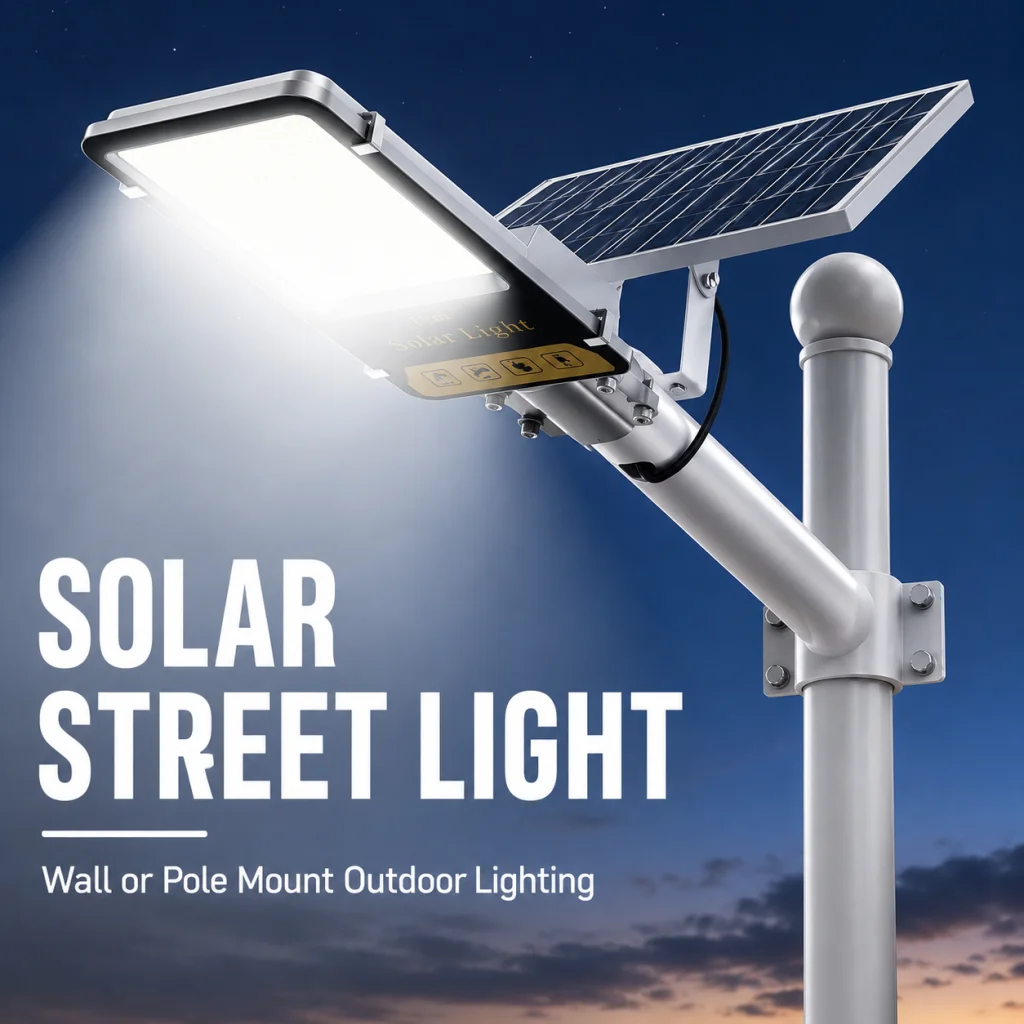 Lampe solaire extérieure haute puissance en aluminium 8000mah, éclairage de rue solaire IP65 étanche, lampe murale pour garage, jardin, terrasse