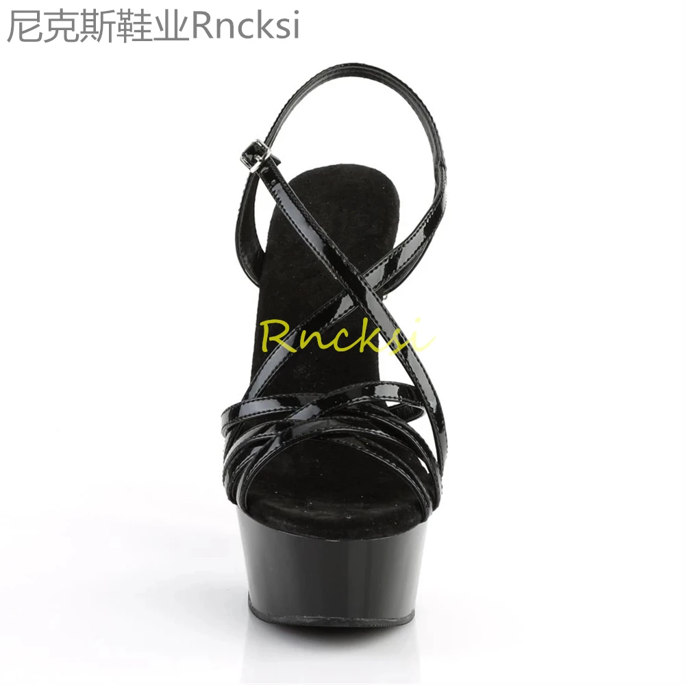 15cm Women's high-heeled shoes in summer new fashion fishmouth sandals with thin toe and transparent bottom