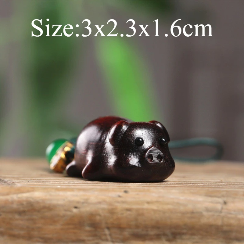 Creative Wooden Lying Pig Keychain,Cute Cartoon Zodiac Pig Pendant,Phone & Bag Accessory Unique Wood Animal Miniature Home Decor