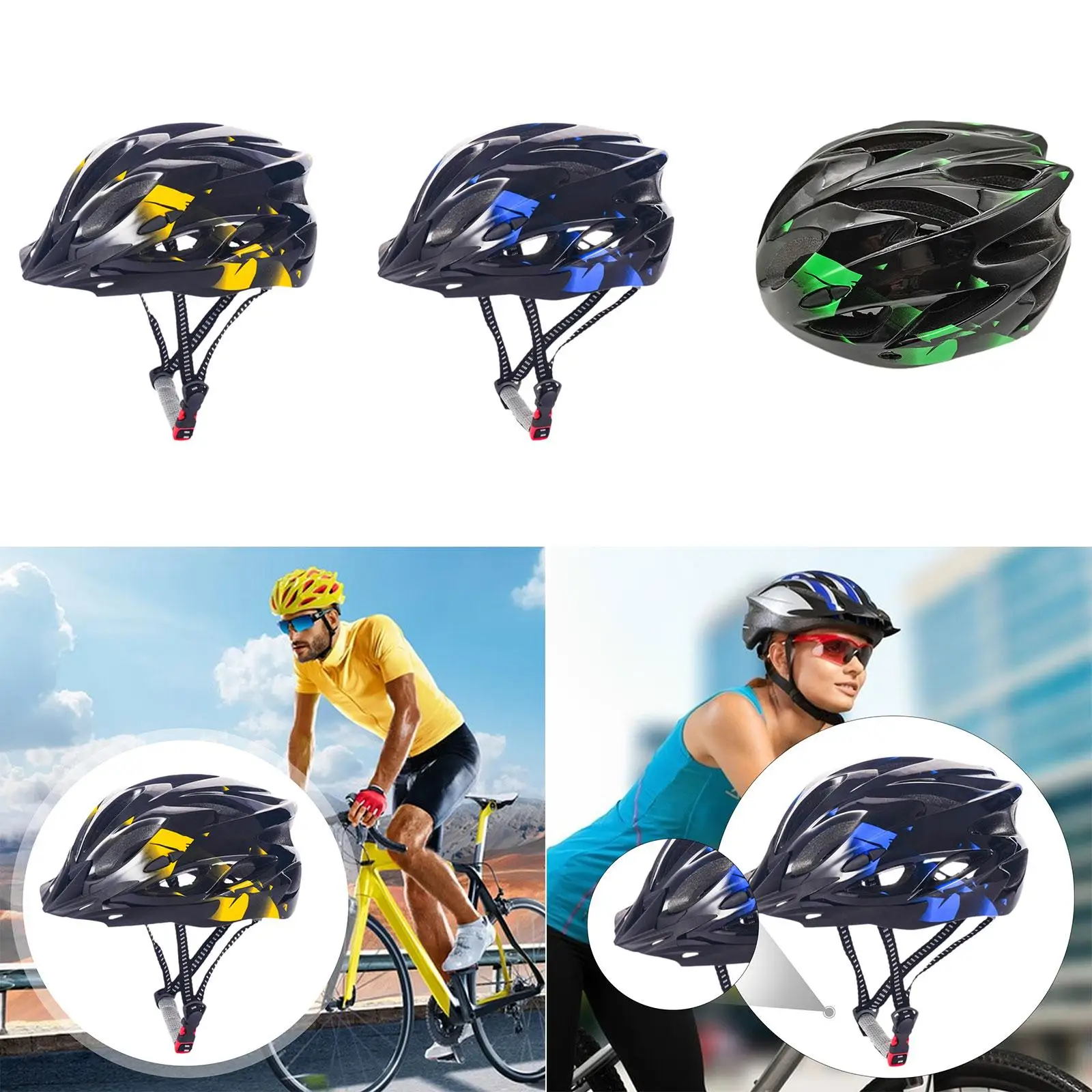 

Adult Bicycle Helmet Breathable Shock Absorbing Safety Gear Lightweight Adjustable Fit Cycling Helmet for Outdoor Sports