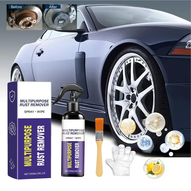 120ml  Car Rust Removal Spray Lubricant Spray Car Metal Rust Remover Multi-Functional Metal Cleaner and Conditioner for Car