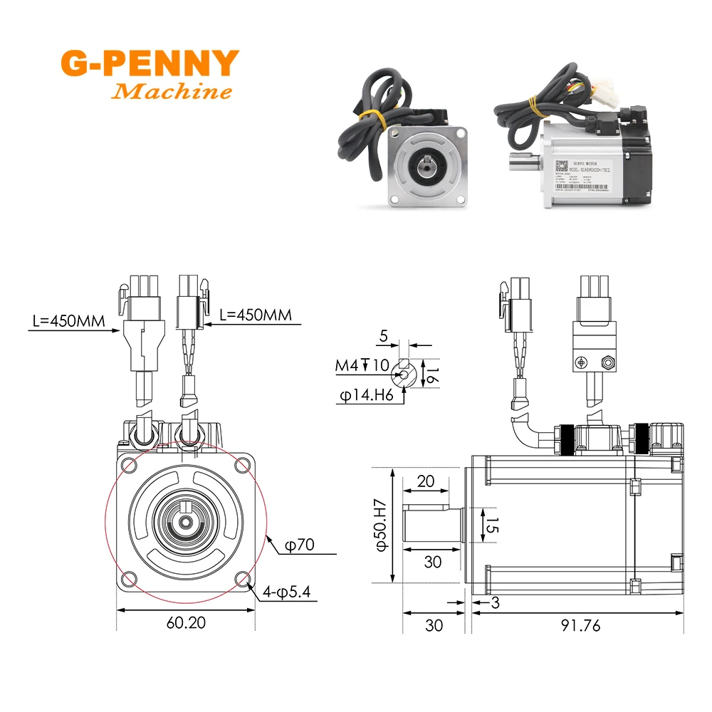 JMC 400w 220V 3000r/min 60gst 1.27N.m JAND4002-20B + servomotore AC magnetico muslimah con Kit Driver