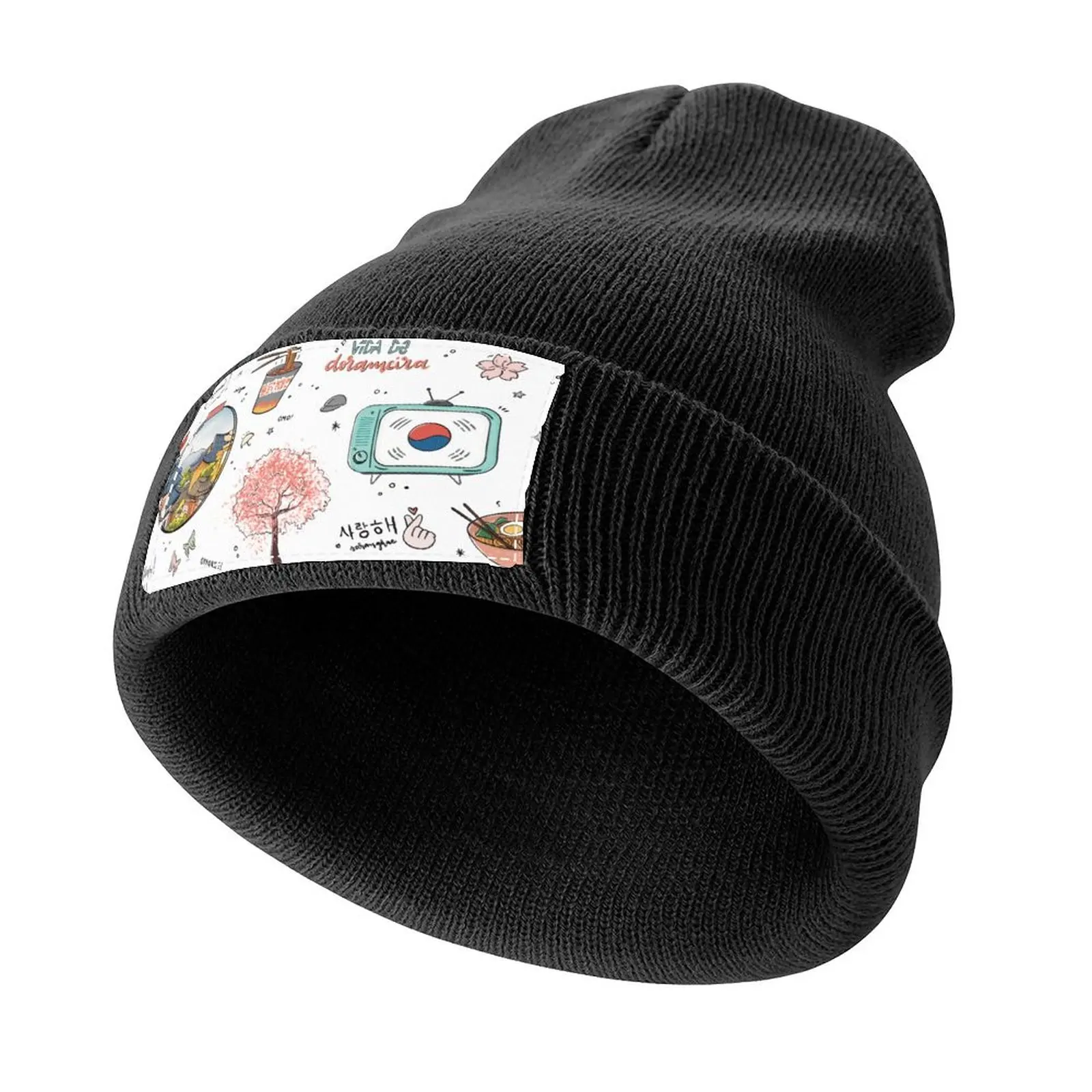 Kdrama dorama Korean drama k-drama soju Korea cherry blossom Knitted Cap Bobble Hat Hat Luxury Brand Big Size Hat Men's Women's