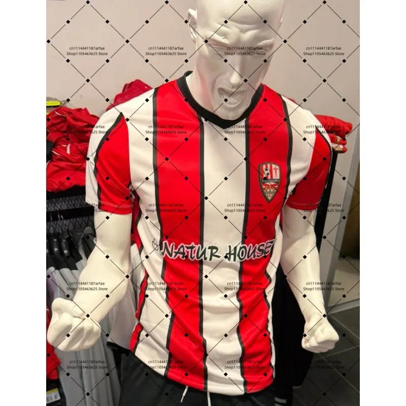 26-27 UD Logroñés Home and Away T-Shirt with 3D Digital Print, Comfortable and Breathable Sports Casual Top