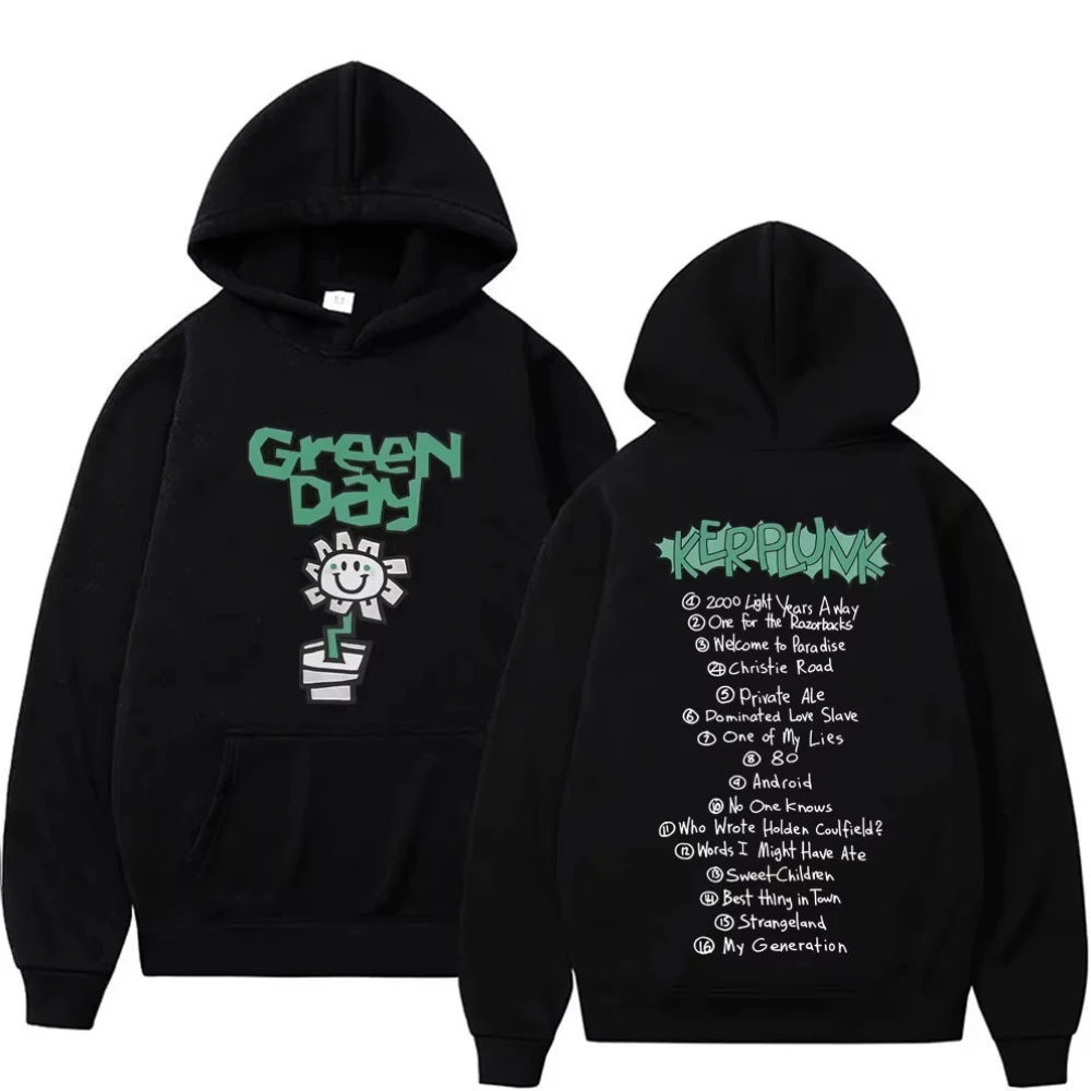 Punk Band Green Day Kerplunk Graphic Hoodies Male Vintage Y2K Casual Sweatshirt Men's and Women's Gothic Rock Retro Hoodies