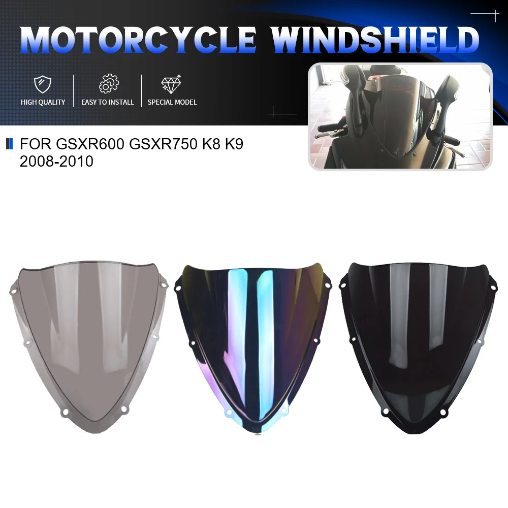 

GSXR 600 750 Windshield Double Bubble Spoiler Motorcycle Windscreen Deflector FOR SUZUKI GSXR600 GSXR750 K8 K9 2008 2009 2010