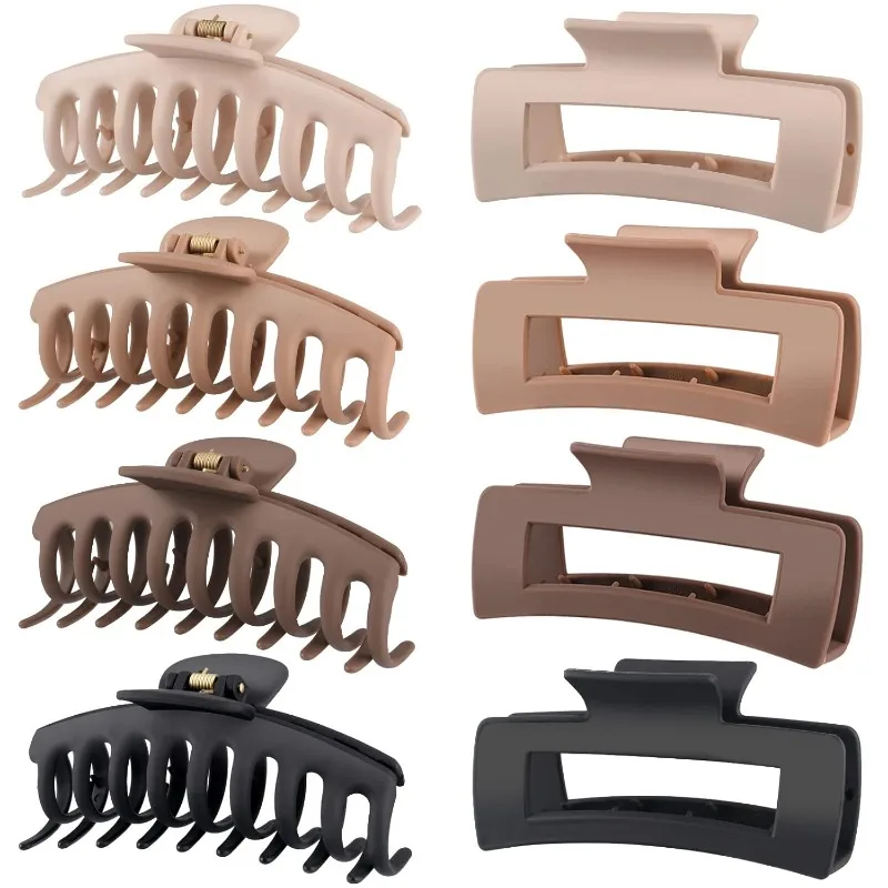 

Hair Claw Clips, Strong Hold Matte Banana Clips for Thin/Thick/Curly Hair, Neutral Colors
