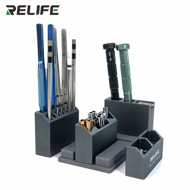 RELIFE RL-001F Storage Box Tweezers Screwdriver Screw Parts Organizer Aluminum Alloy Multi-Functional Modular Repair