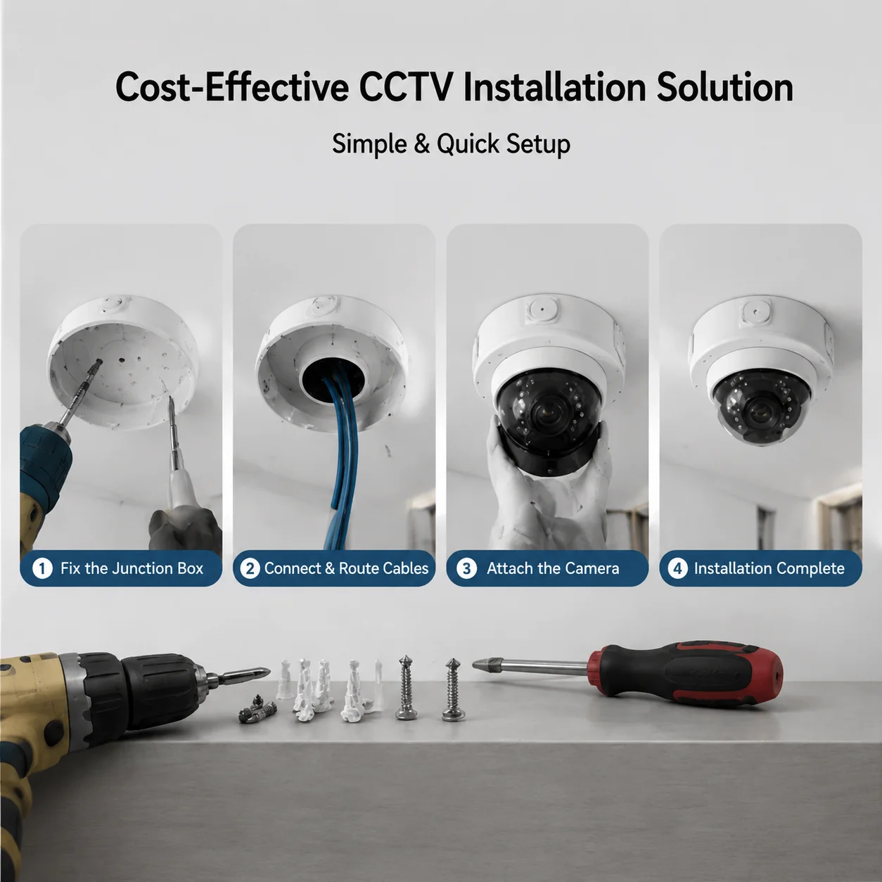 Camera Junction Box Cable Deep Base For Dome/IP Camera Waterproof Mount Bracket