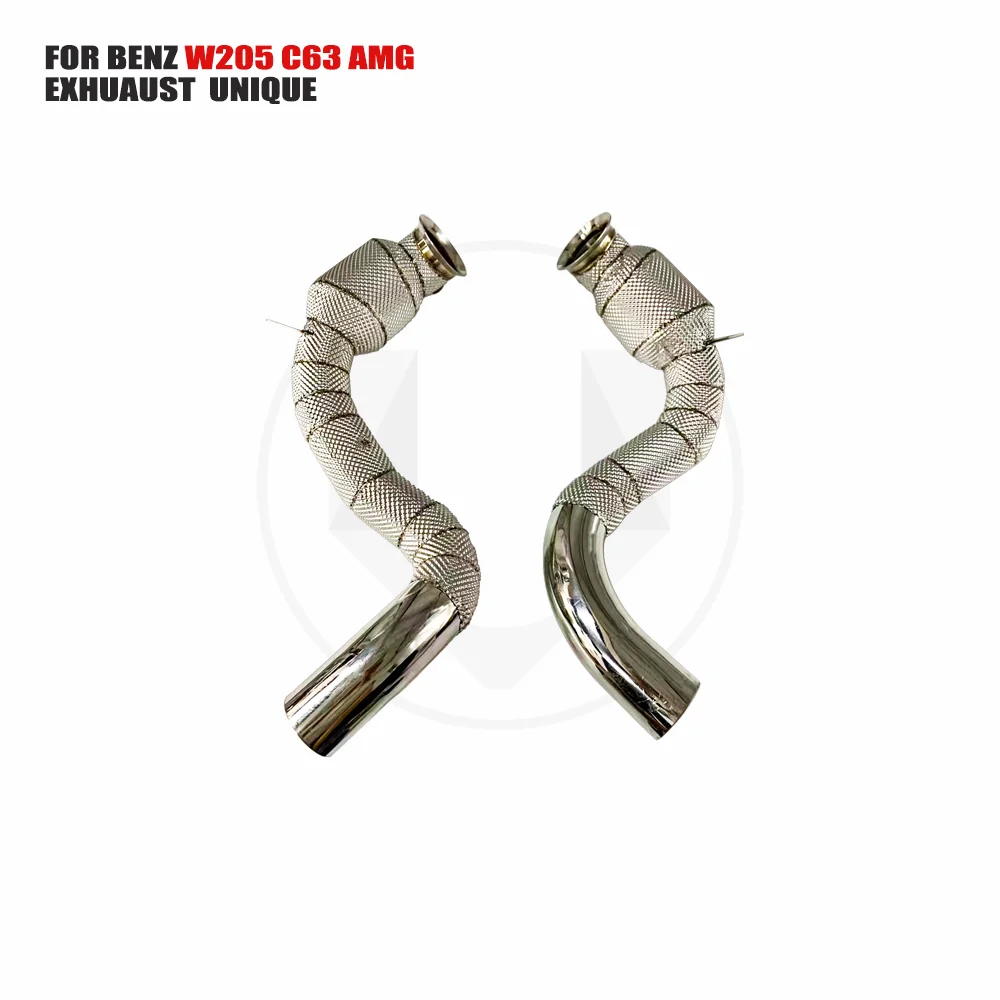 

UNIQUE Exhaust System High Flow Performance Downpipe for Mercedes-Benz W205 C63 AMG 2015~2019 With Catalytic Converter Header