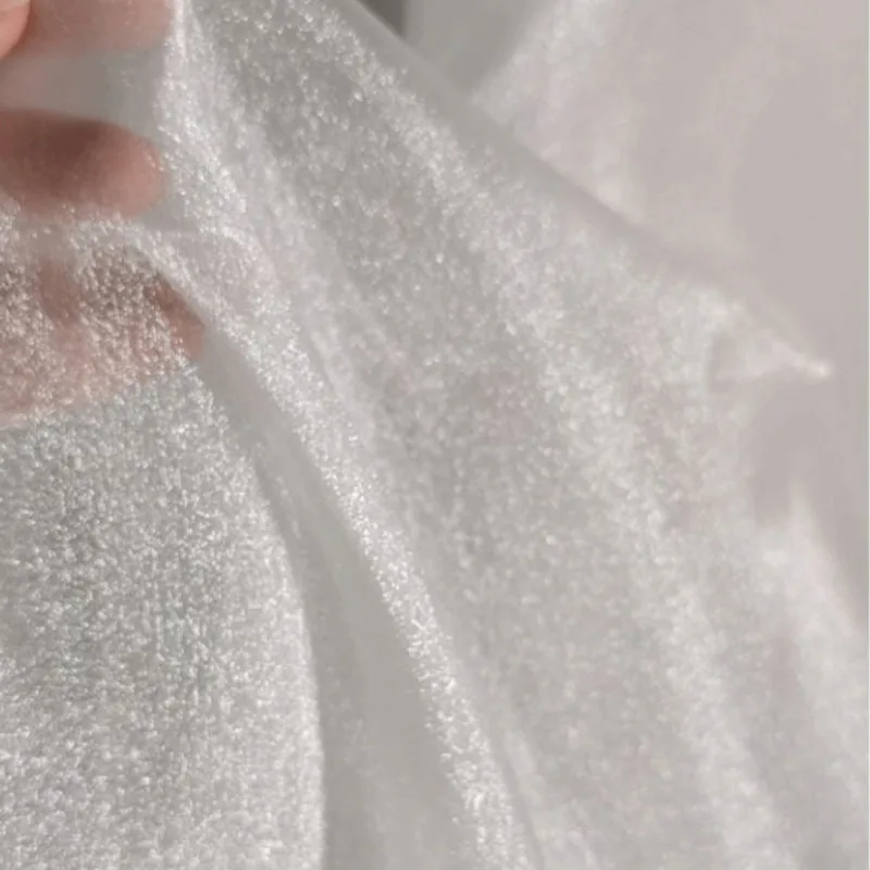 White Organza Voile Sheer Fabric - Shimmering, See-Through, and Sold by the Meter - Ideal Material for Sewing and Crafts