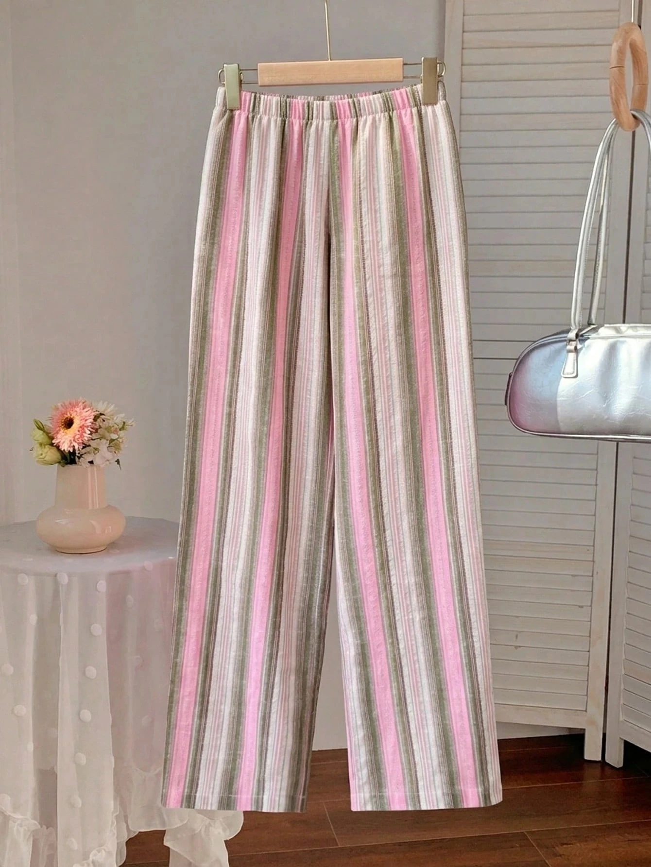 2026 Hot Selling Summer Fashion Bohemian Lace Texture Vacation Casual Geometry 3D Printing Plus Size Loose Wide Leg Pants