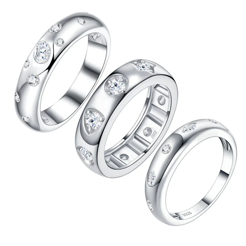 ZFSILVER s925 Sterling Silver Moissanite Babybreath Ring Charms For Women Fashion Classic High-Quality Jewelry Party Gift R17390