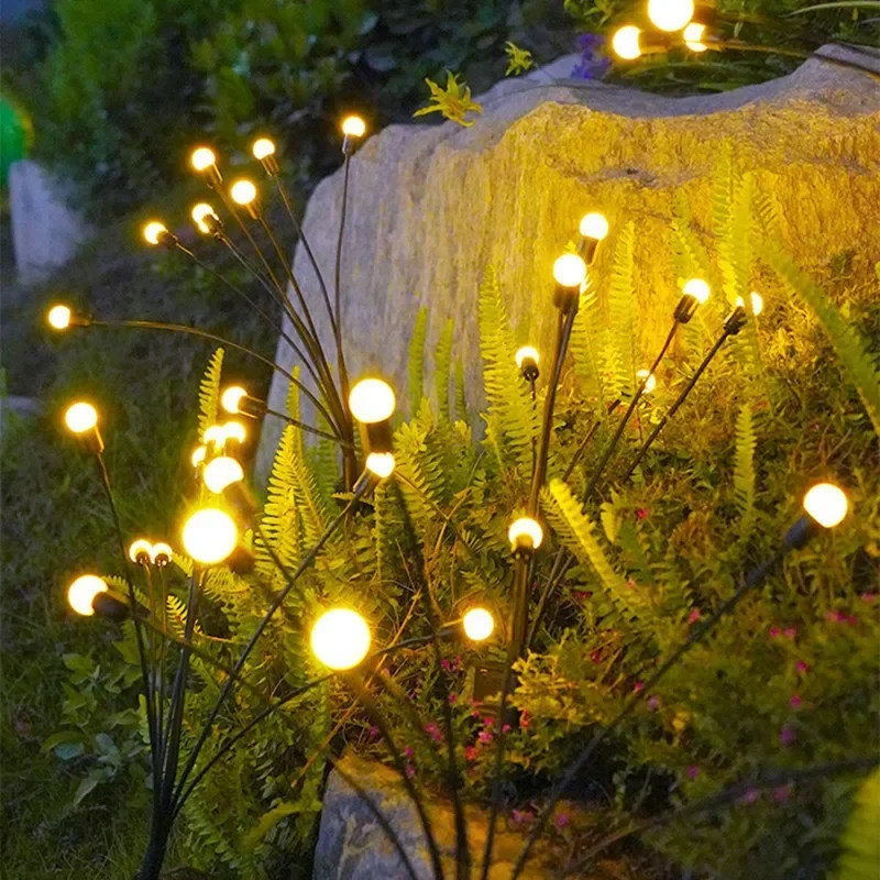 Three Headed Firefly Solar Outdoor Waterproof Firefly Lamp Courtyard Garden Layout Atmosphere Decoration Creative Outdoor Lawn