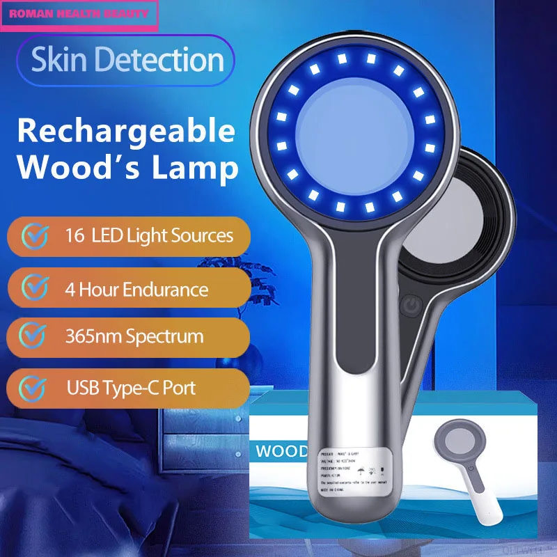 wood-lamp-led-rechargeable-skin-detector-uv-light-365nm-professional-vitiligo-analyzer-portable-skin-examination-tool-wood'slamp