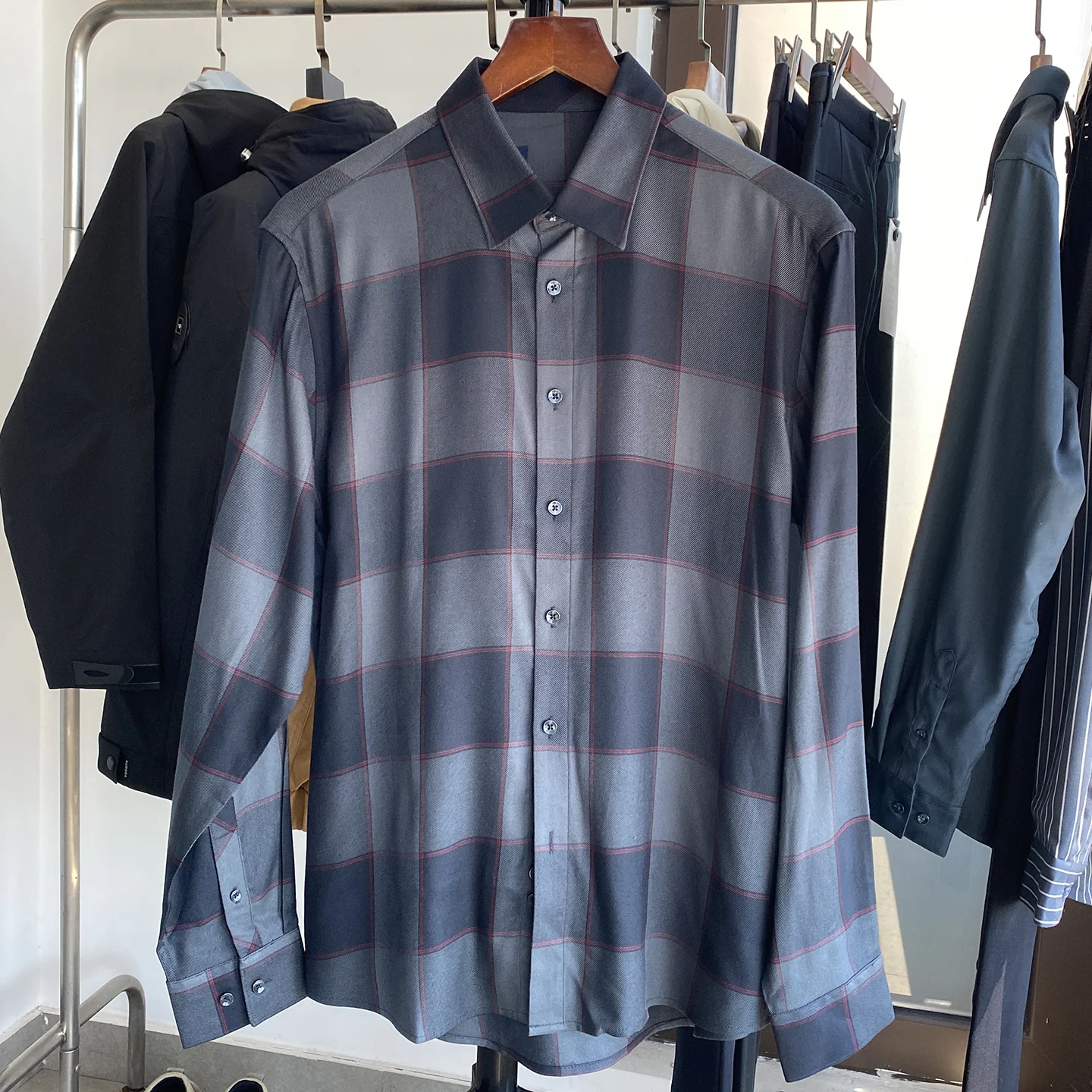 

Color-Knitted Long-Sve Casual irt for Men Busin Commute Wear Comfortable Breathable Stand Fit Autumn Season irt