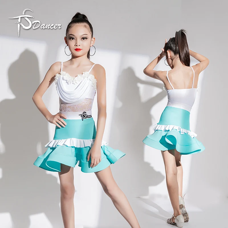 Costume de danse latine d'été pour femmes, ensemble de costumes de spectacle d'entraînement de danse professionnel pour nouveau-né