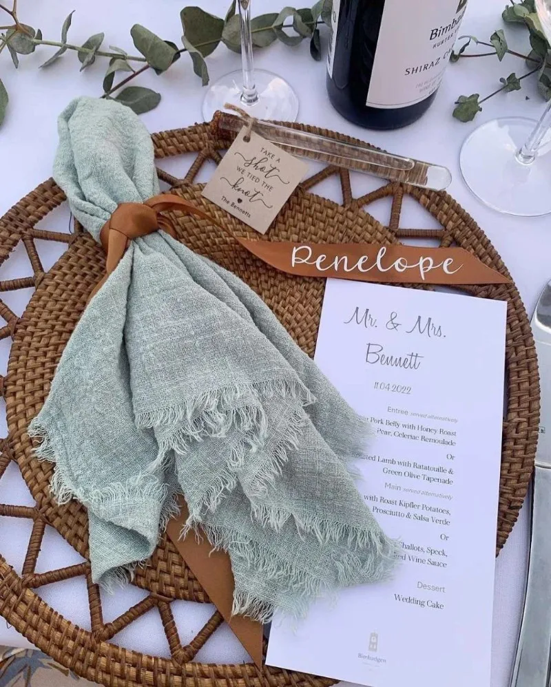 42x42cm Cotton Gauze Wedding Napkins,Retro Cotton Cheesecloth Table Decor, Muslin Tea Towels Dinner Table Rustic Decor