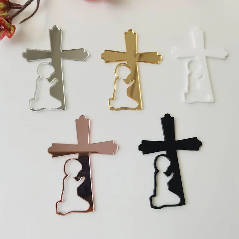 30PCS Personalized Cross Prayer Baby Name first communion baptism party favors decoration