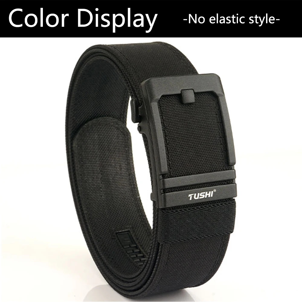 TUSHI New 4.3cm Hard Gun Belt for Men and Women Alloy Automatic Buckle Tactical Outdoor Belt 1100D Nylon Military IPSC Belt Male