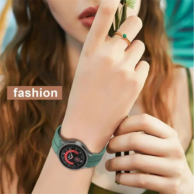 Силиконовые ремешки для Samsung Galaxy Watch 7/6/5 Pro/4 44 мм 40 мм 45 мм Магнитный ремешок без зазоров Galaxy 4-6 Classic 42 мм 46 мм 43 мм 47 мм