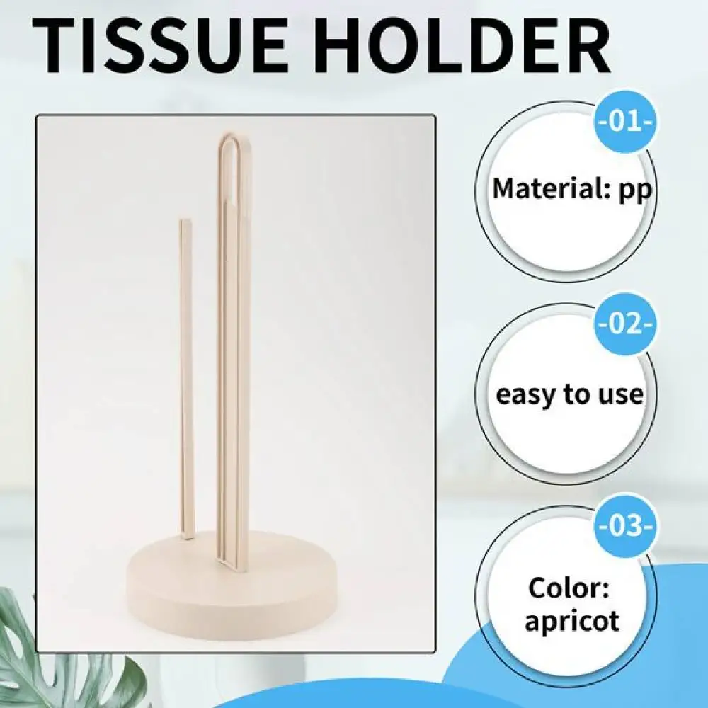 Modern Apricot Kitchen Roll Tissue Dispenser Stand Desktop Paper Storage Rack Organizer For Home Dining Counter