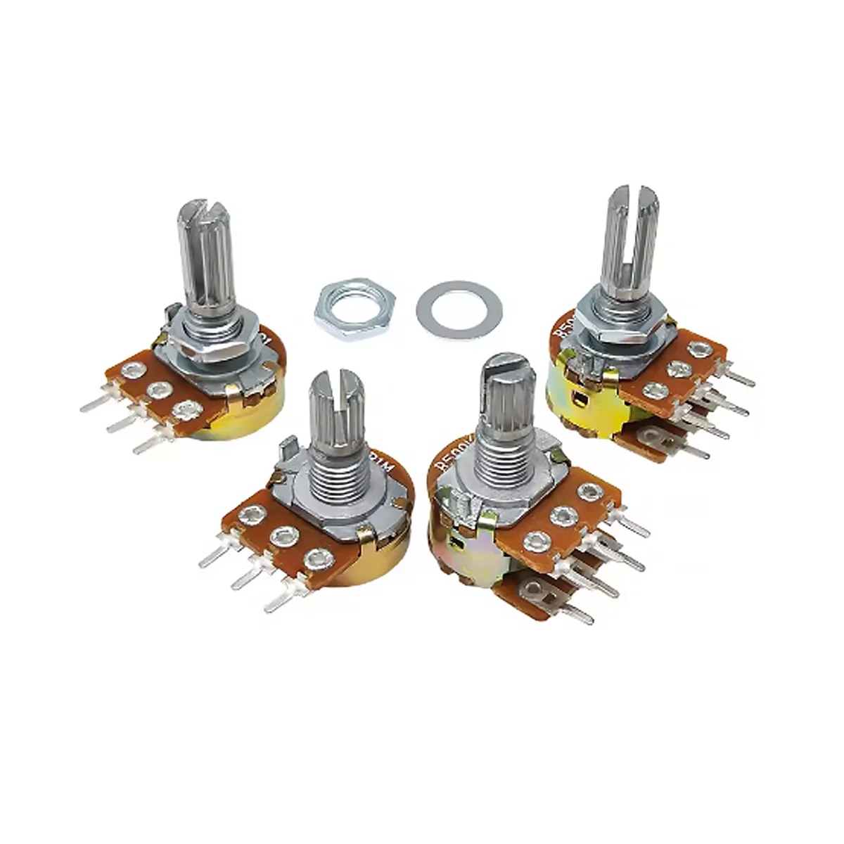 45PCS Potentiometer Assortment Kit Single Dual Gang Rotary Potentiometer B1K-1M With Knobs
