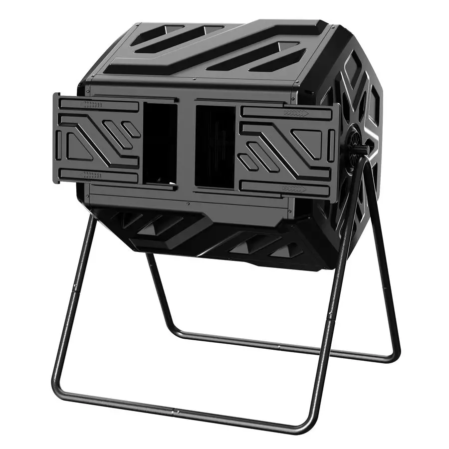 

Gallon Compost Bin with Gloves, Fast Assembly amp Easy Setup Outdoor Compost Tumbler, Updated Dual Chamber Tumbling Composter fo