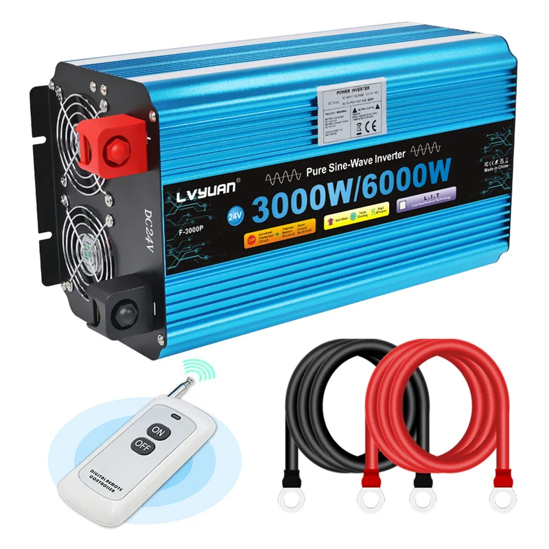 3000watt Pure Sine Wave Inverter 6000W 12v 24v to 110v 230v Power Inverter for Home