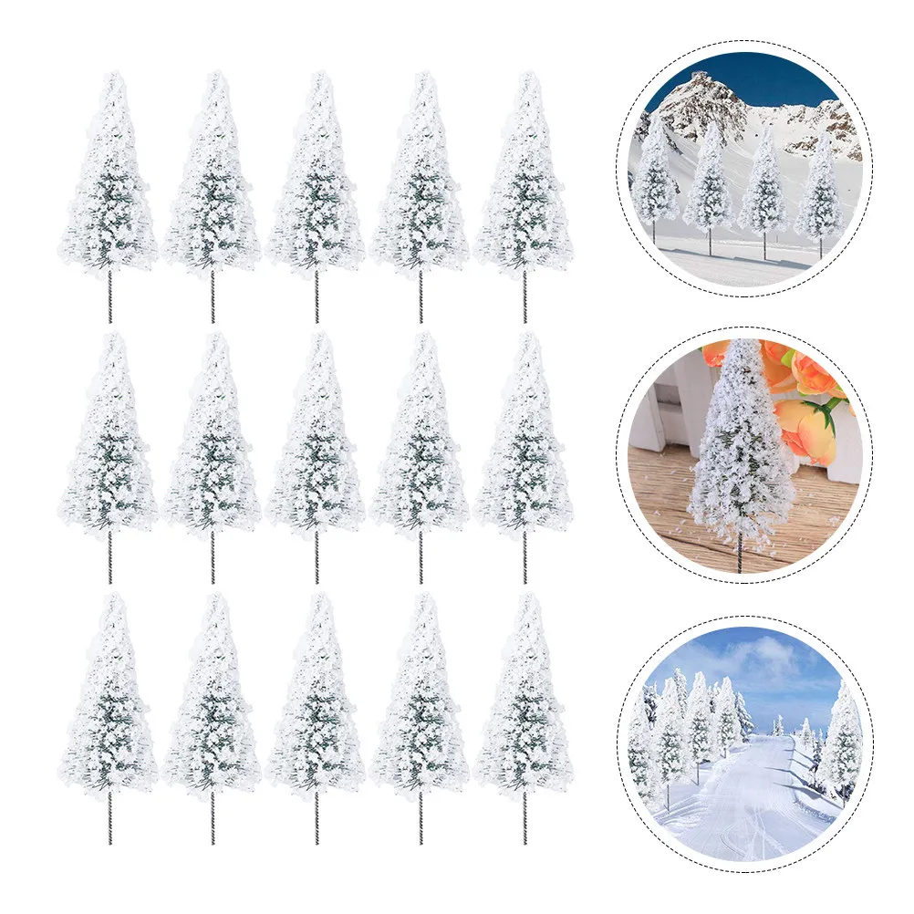 

15Pcs Iron Wire Sponge Cedar Tree Models for Miniature Landscape Scenery Building Home Desk Living Room Kitchen Decoration