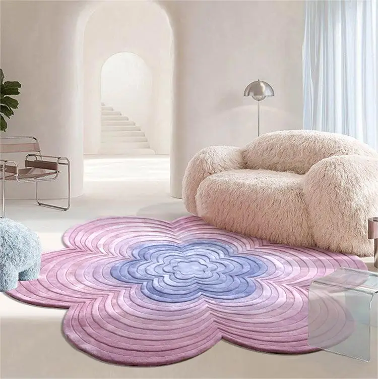 Wool Yarn Tufting for Carpet Round Carpets and Rugs Living Room Fluffy Mats Floor Carpet