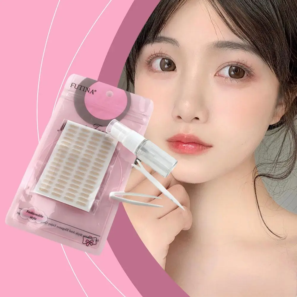 Fita adesiva para pálpebras grandes, dobra dupla, autoadesiva, bege, maquiagem, invisível, ferramenta clara, adesivos x7r7