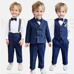 Children Formal Wedding Dress Child Performance Party Dance Costume Baby Boys 1 Year Birthday Suit Newborn Kids Photograph Suit