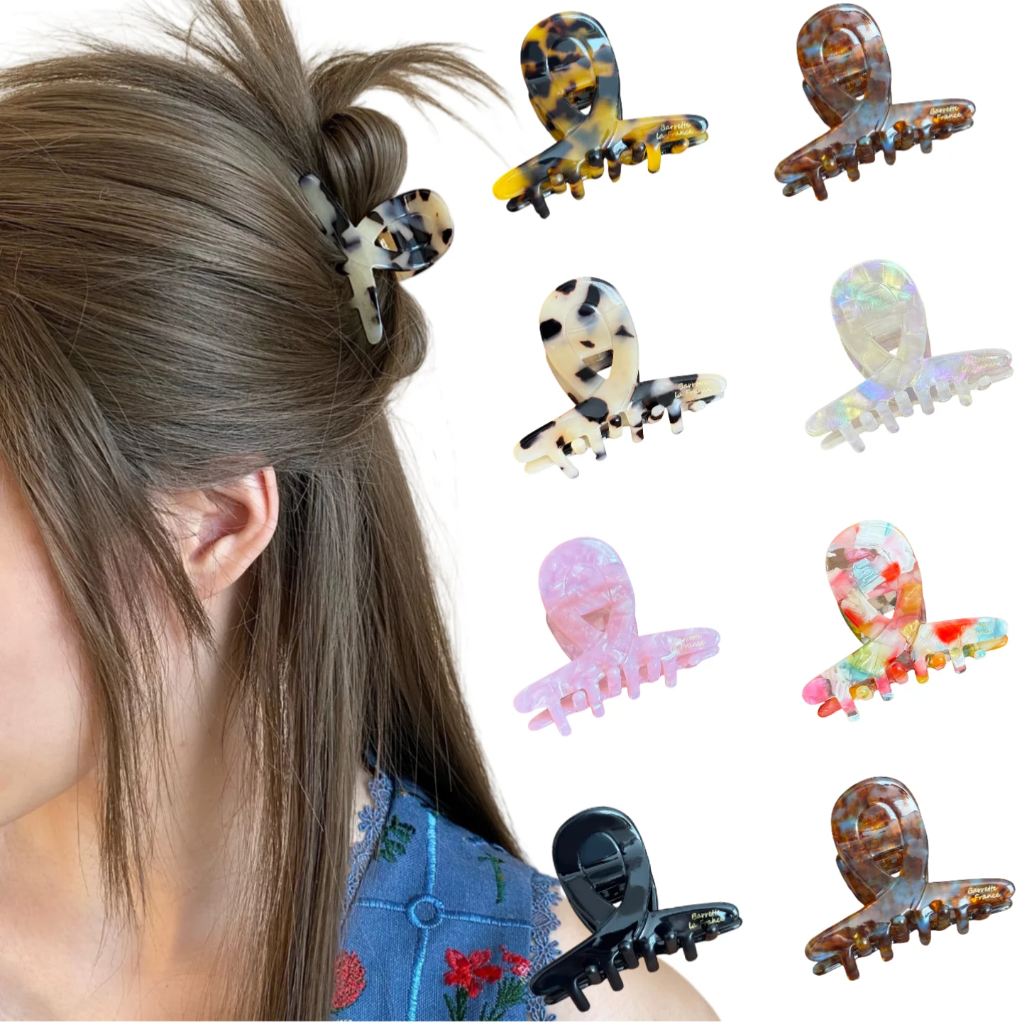 

Dowell Korean Style Medium 6cm Fashion Acetate Hair Clips for Women And Girls Hair Accessories