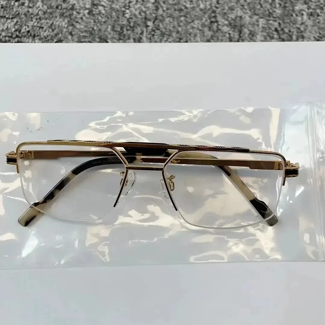 Authentic MOD7098 Computer Reading Transparent Lenses Men Women Sun Glasses Semi-Rimless Alloy Frame Male Couple Eyewear