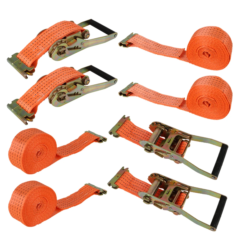 4 Stück 2 x 15 E-Track-Ratschengurte 4400 Pfund Hochleistungs-Zurrgurte können im Transport, Bewegung, Versand von befestigt werden