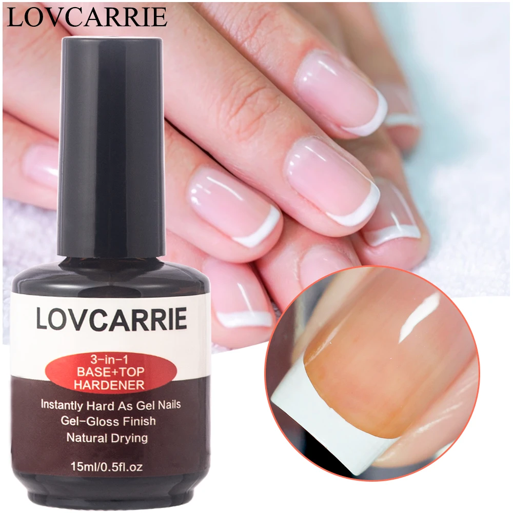 Lovcarrie 3 In 1 Basislaag Nagelverharder Versteviging Normale Nagellak Heldere Semi-Permanente Lucht Droge Lak Reparatie Afwerking